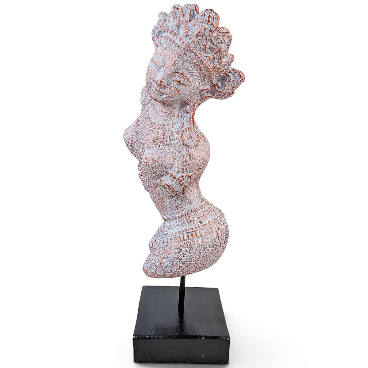 Hand-Carved Stone Tara Statue 16" High