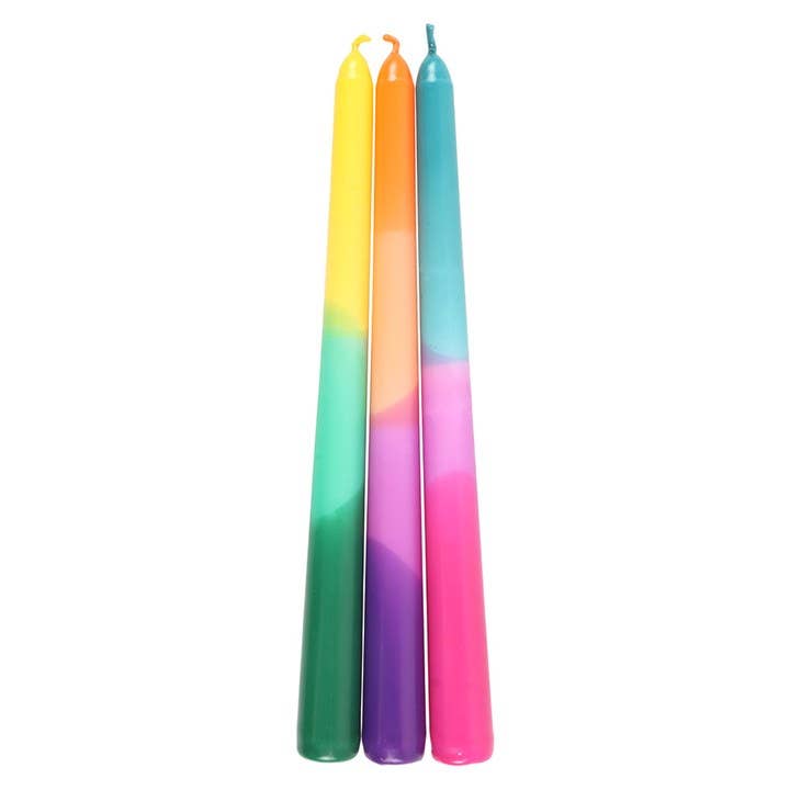 Set of 3 Dipped Aura Energy Taper Candles