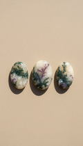 Moss agate meditation stone set