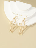 Women's Hollow Out Cross Drop Earrings