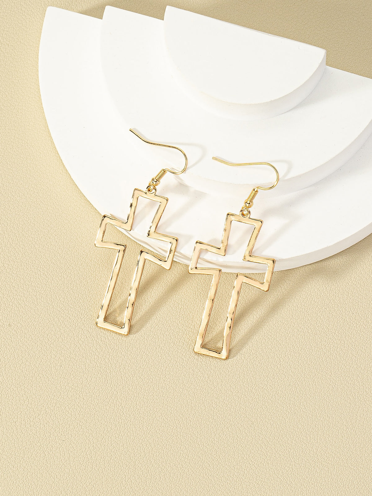 Women's Hollow Out Cross Drop Earrings