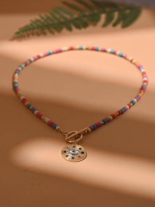 Women's Eye Decor Beaded Necklace