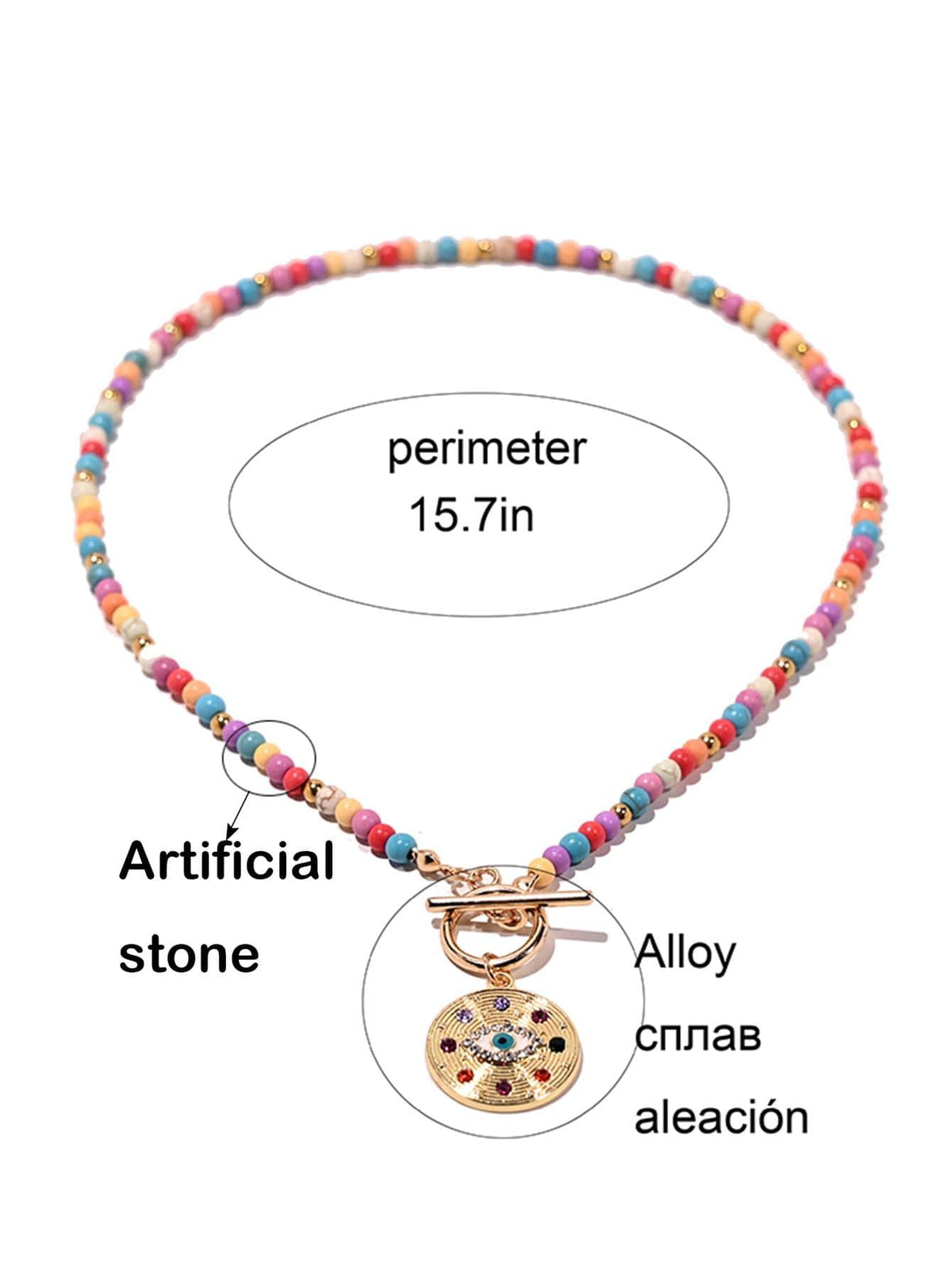 Women's Eye Decor Beaded Necklace
