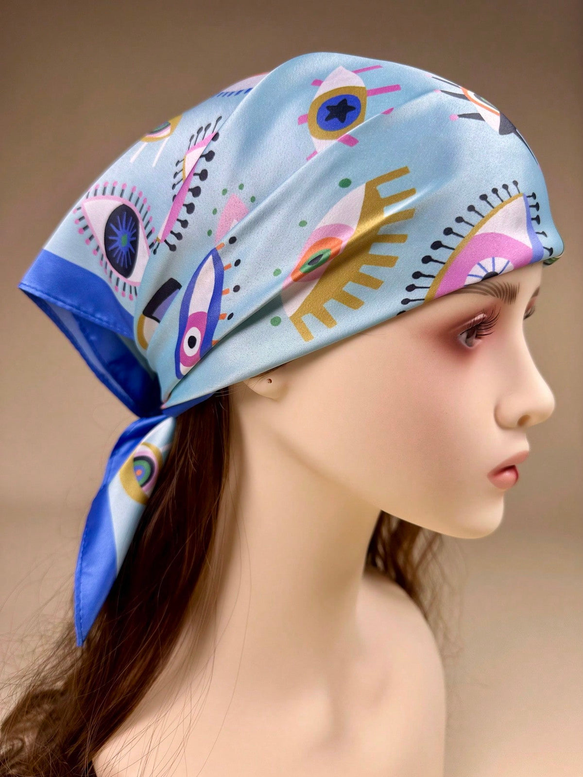 Women's Y2K Eye Print Satin Scarf