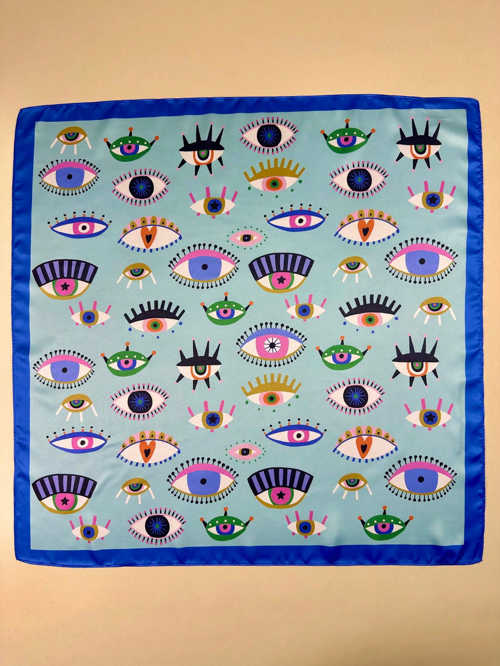 Women's Y2K Eye Print Satin Scarf