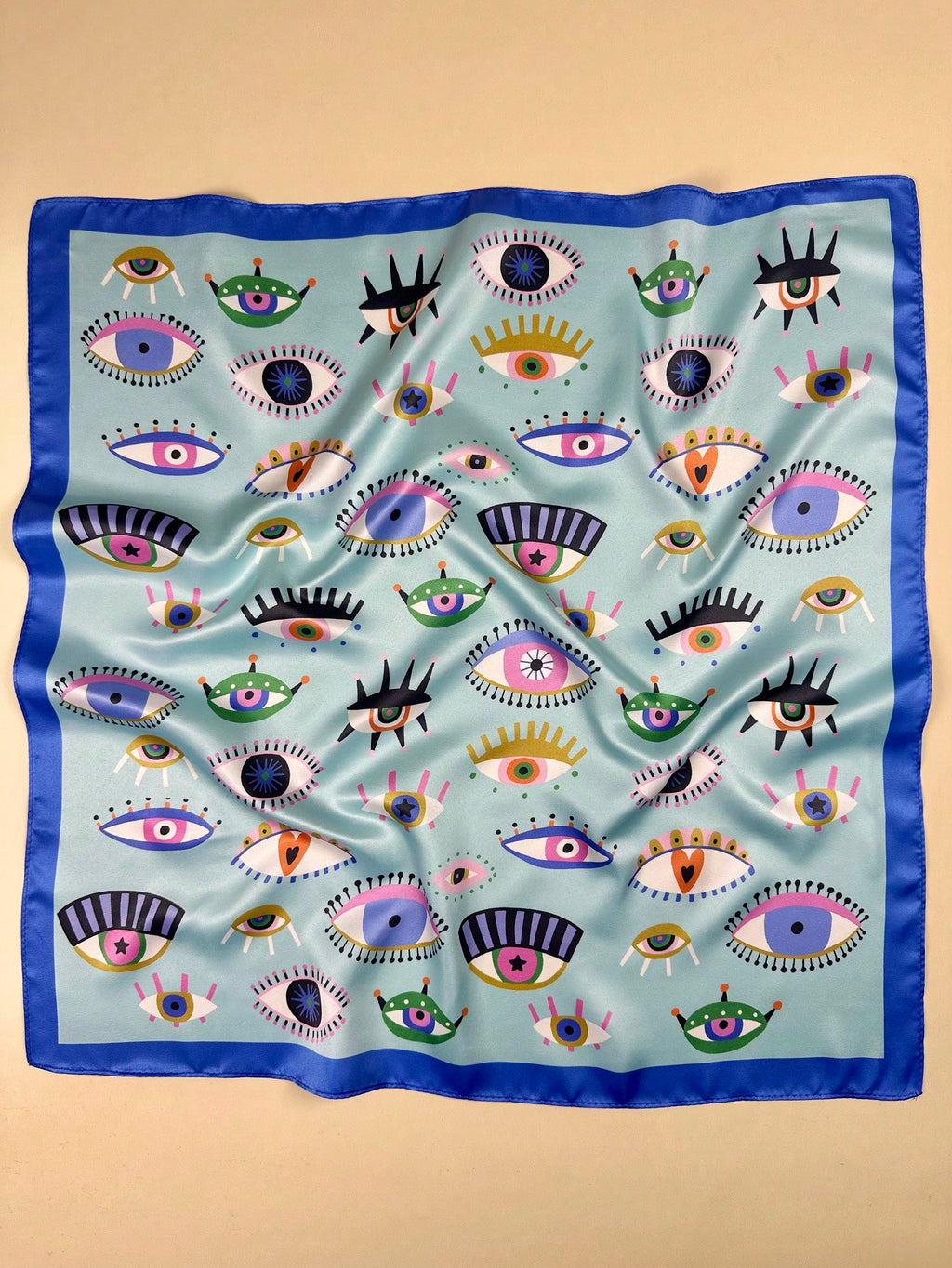 Women's Y2K Eye Print Satin Scarf
