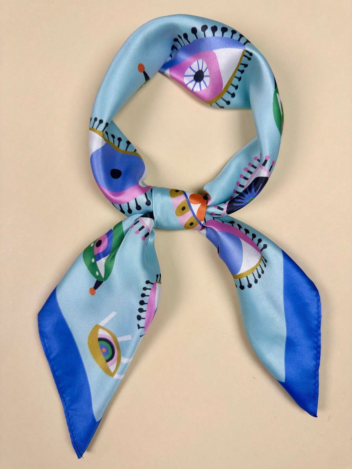 Women's Y2K Eye Print Satin Scarf