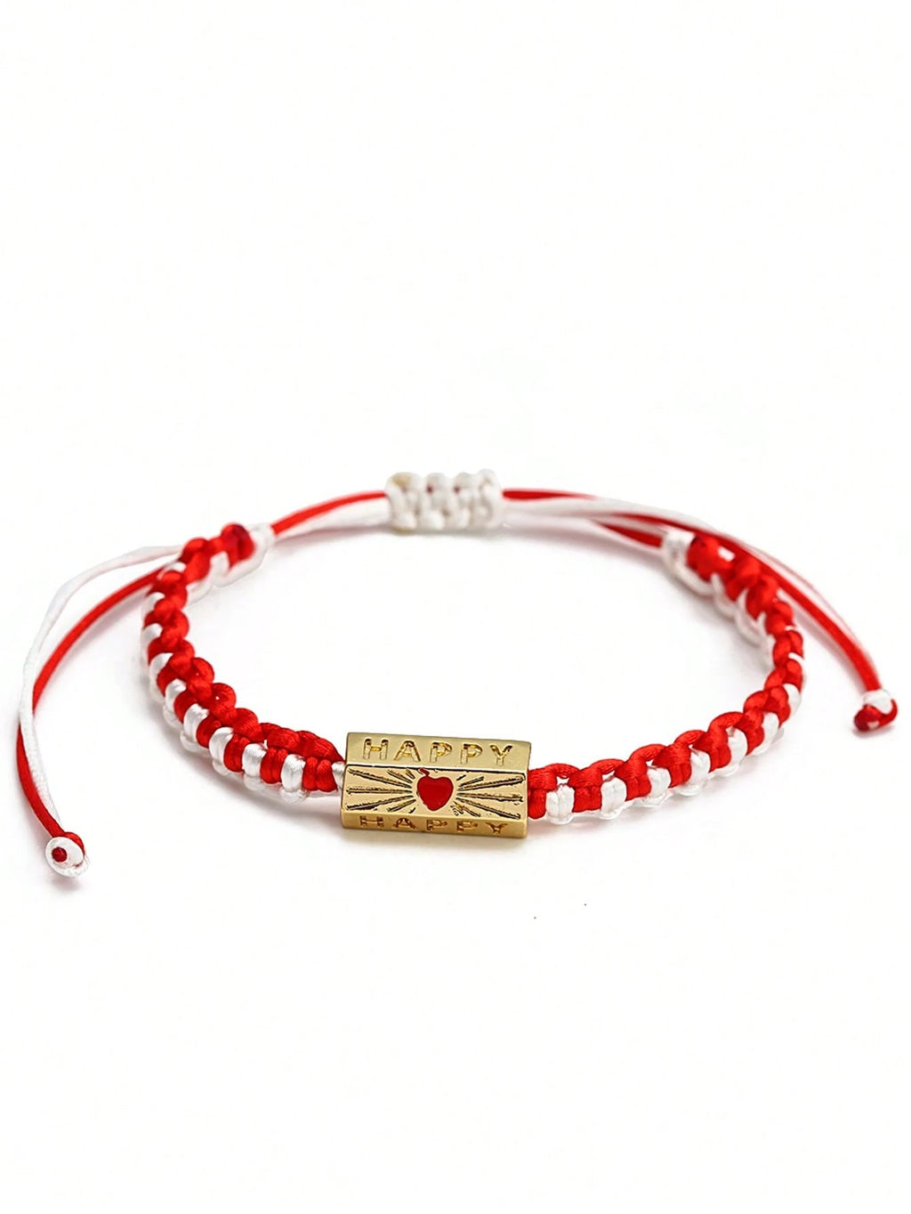 Women's Eye Bead Hexagonal Pendant Woven Rope Bracelet