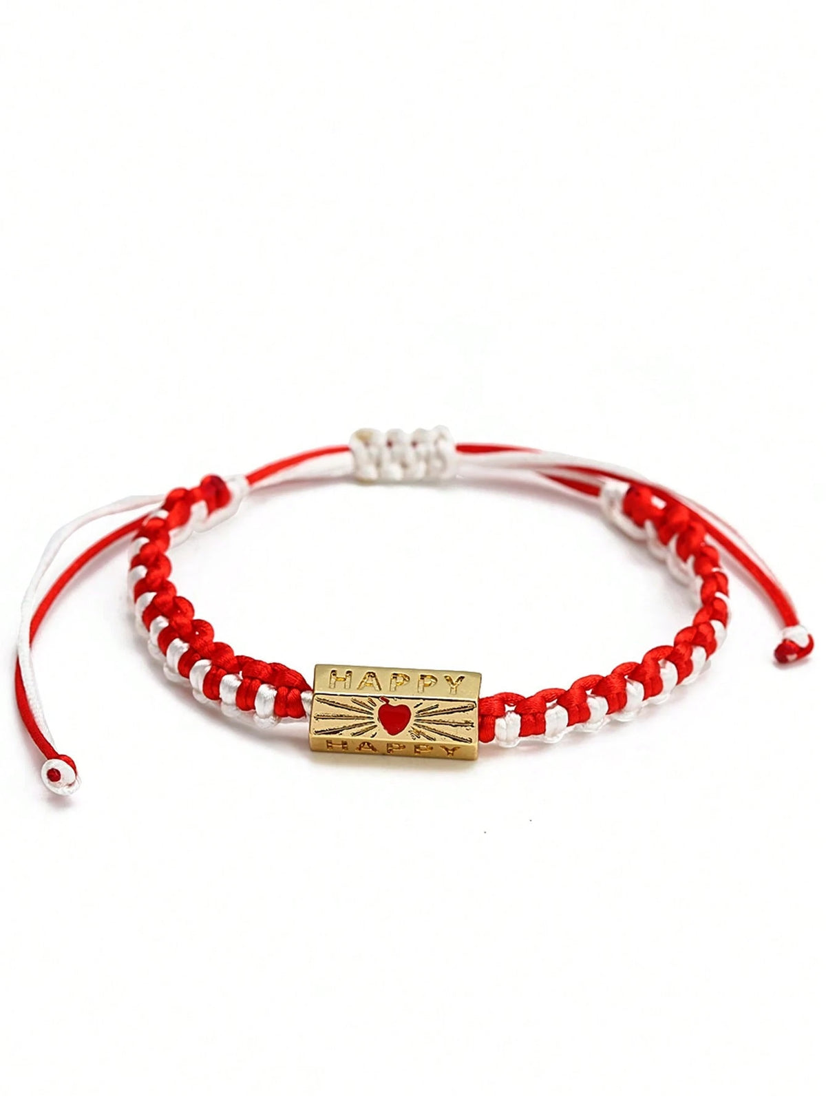 Women's Eye Bead Hexagonal Pendant Woven Rope Bracelet