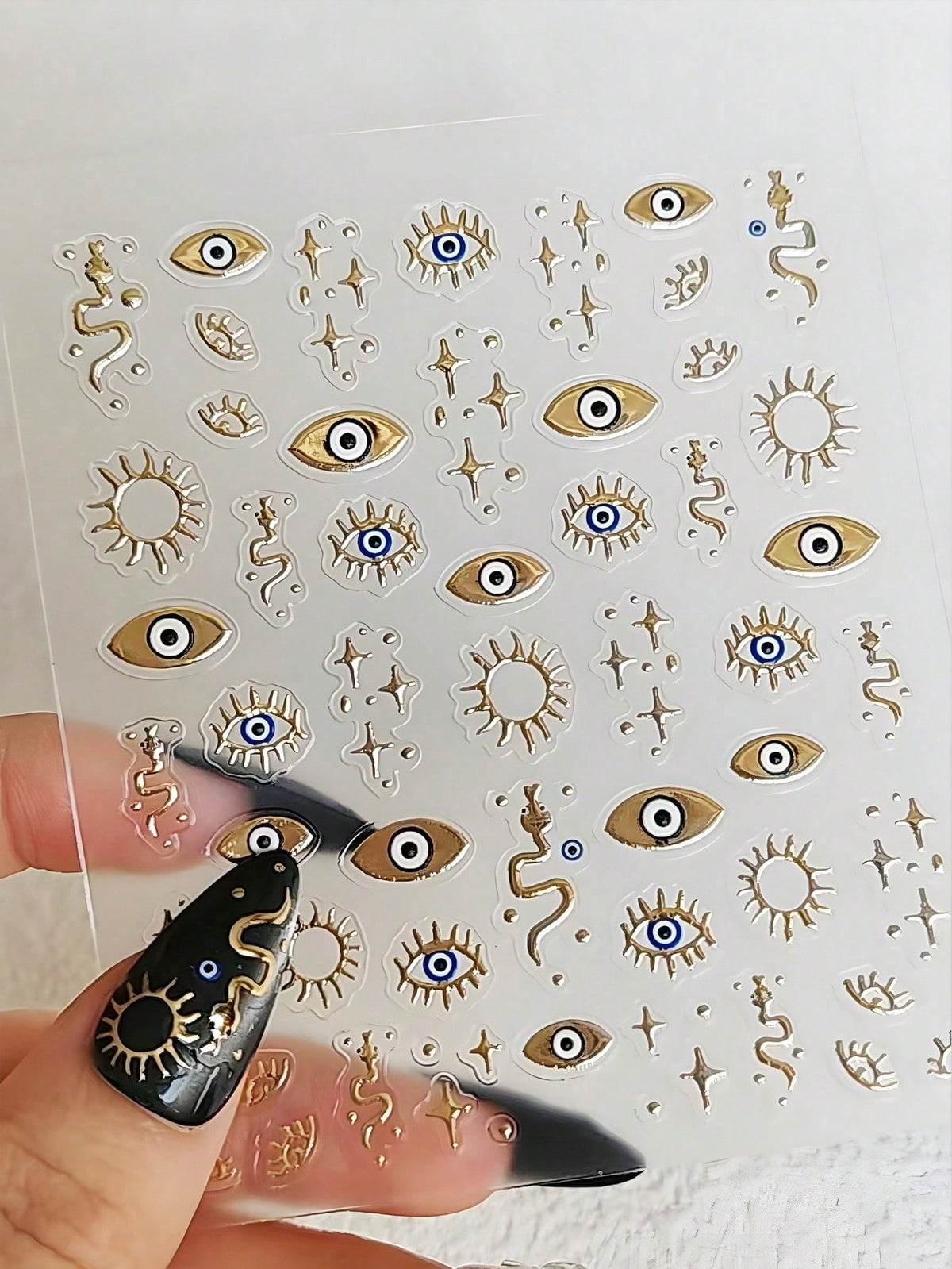 5D Star Eyes Snake Totem Nail Art Stickers