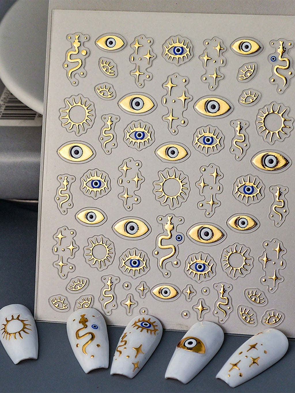 5D Star Eyes Snake Totem Nail Art Stickers
