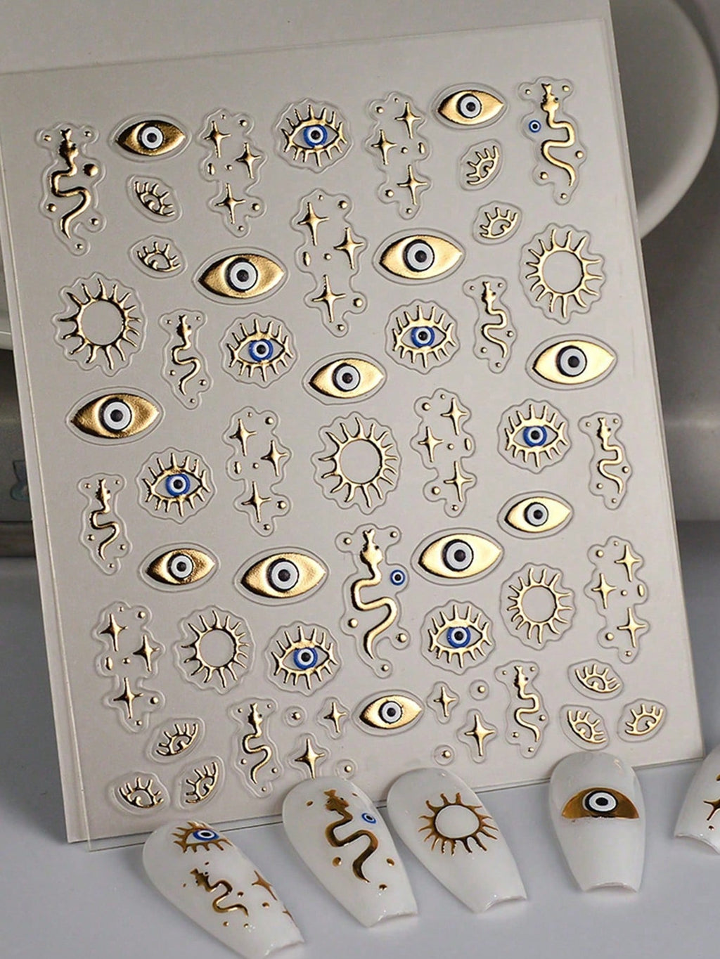 5D Star Eyes Snake Totem Nail Art Stickers