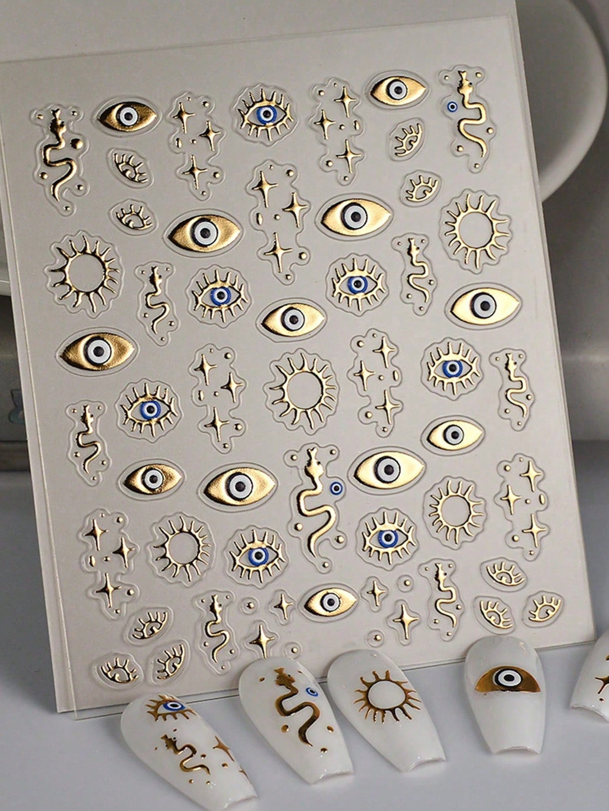 5D Star Eyes Snake Totem Nail Art Stickers