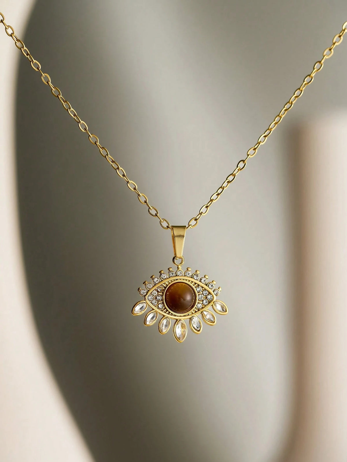 Women's Devil's Eye Pendant Stainless Steel Necklace