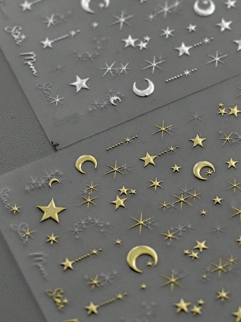 Gold Color Moon Starlight 3D Nail Art Stickers