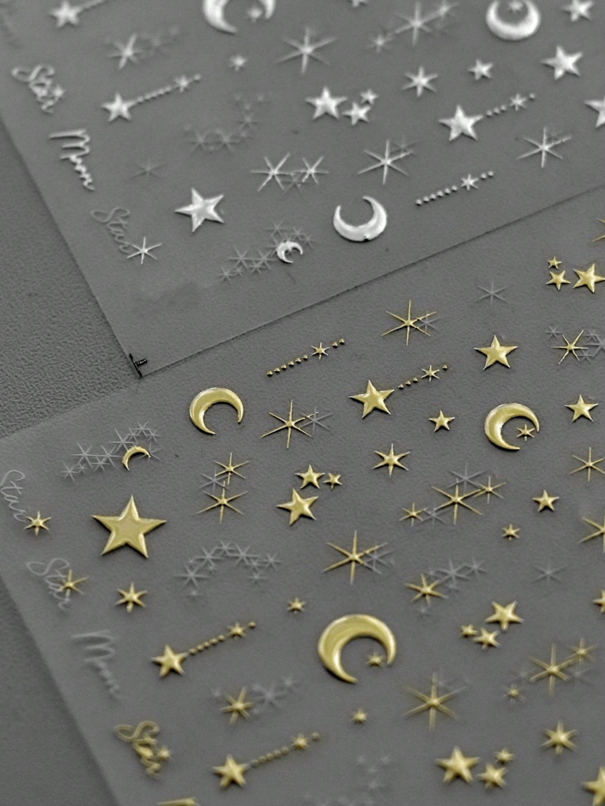 Gold Color Moon Starlight 3D Nail Art Stickers