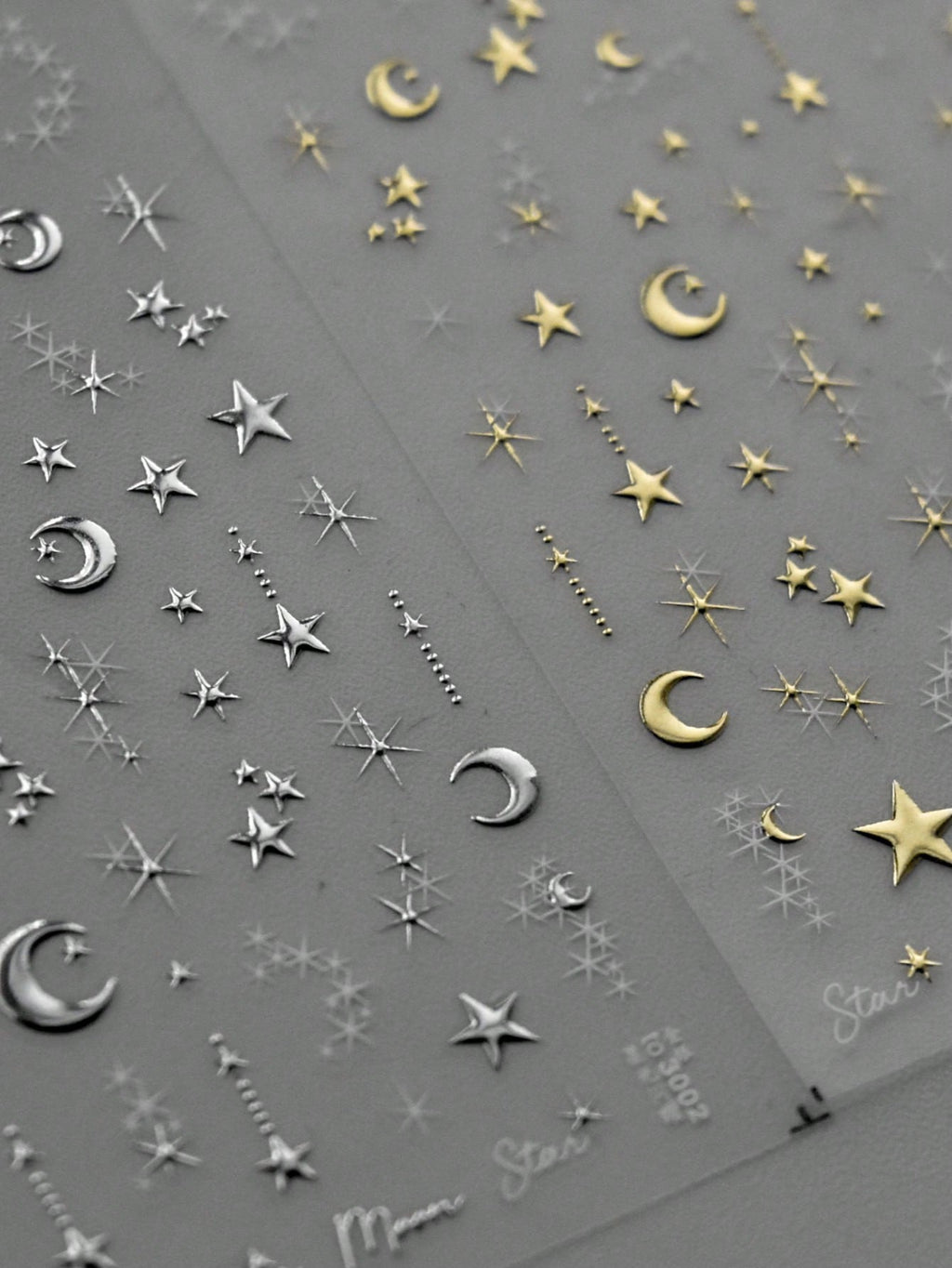 Gold Color Moon Starlight 3D Nail Art Stickers