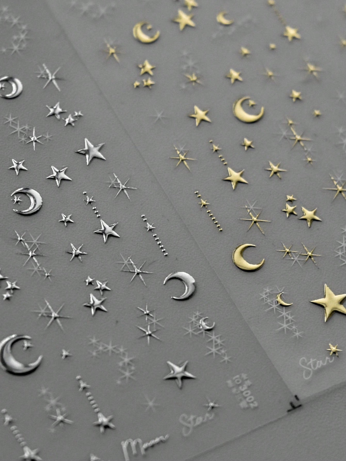 Gold Color Moon Starlight 3D Nail Art Stickers