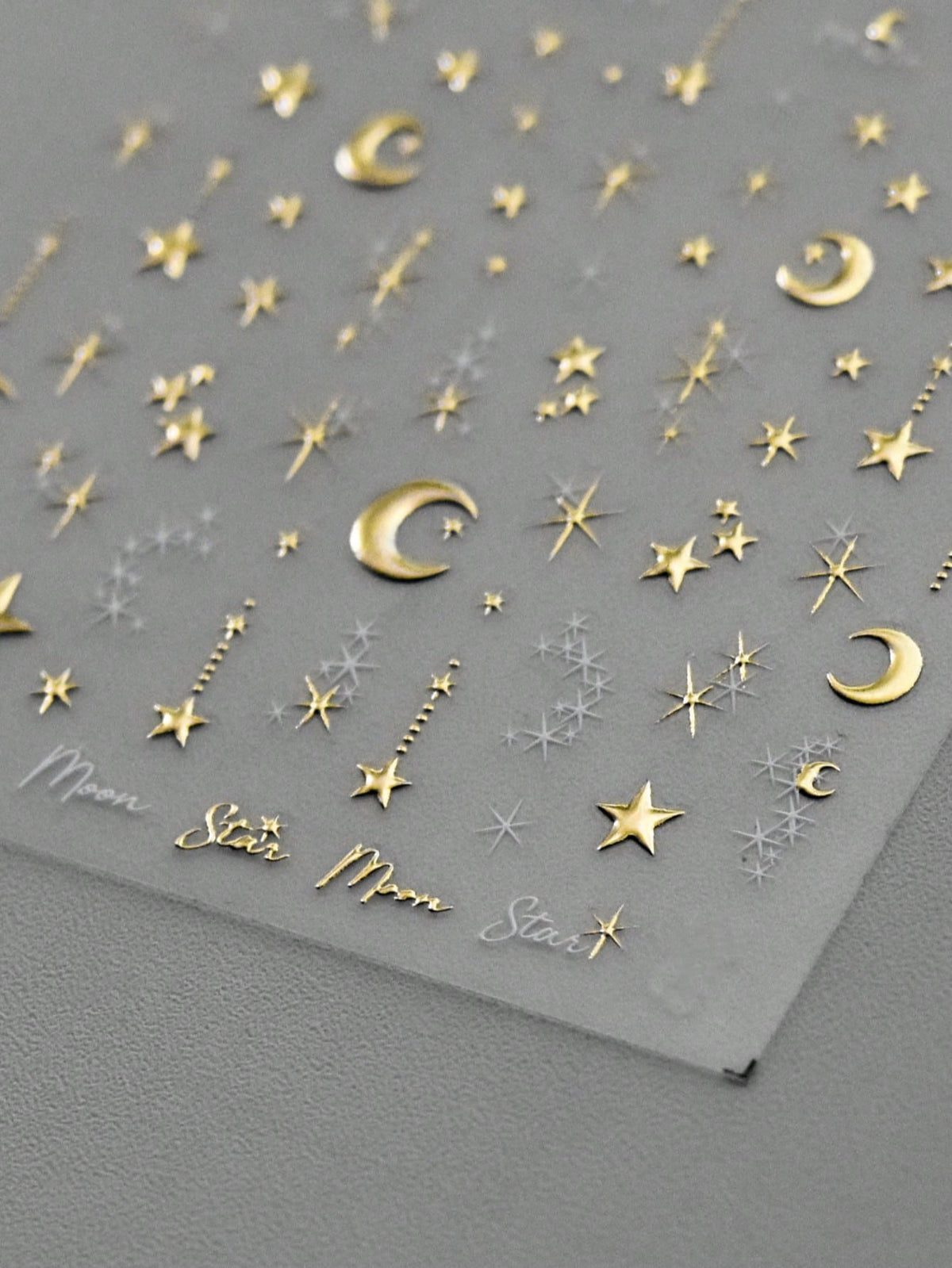 Gold Color Moon Starlight 3D Nail Art Stickers
