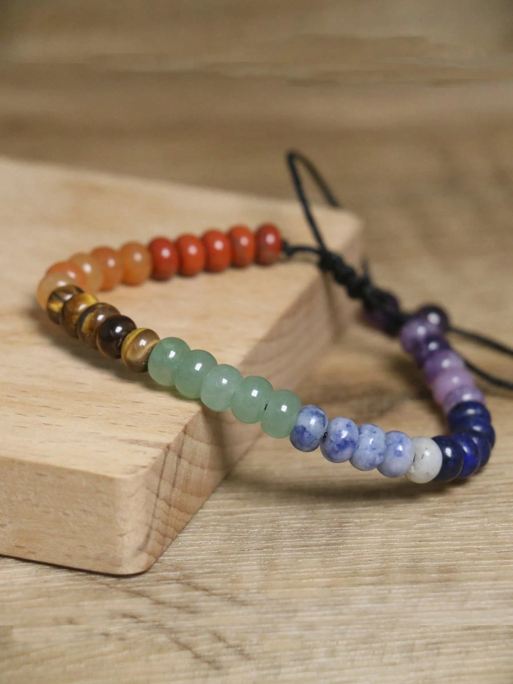 7 Chakra Adjustable Beaded Natural Gemstone Bracelet