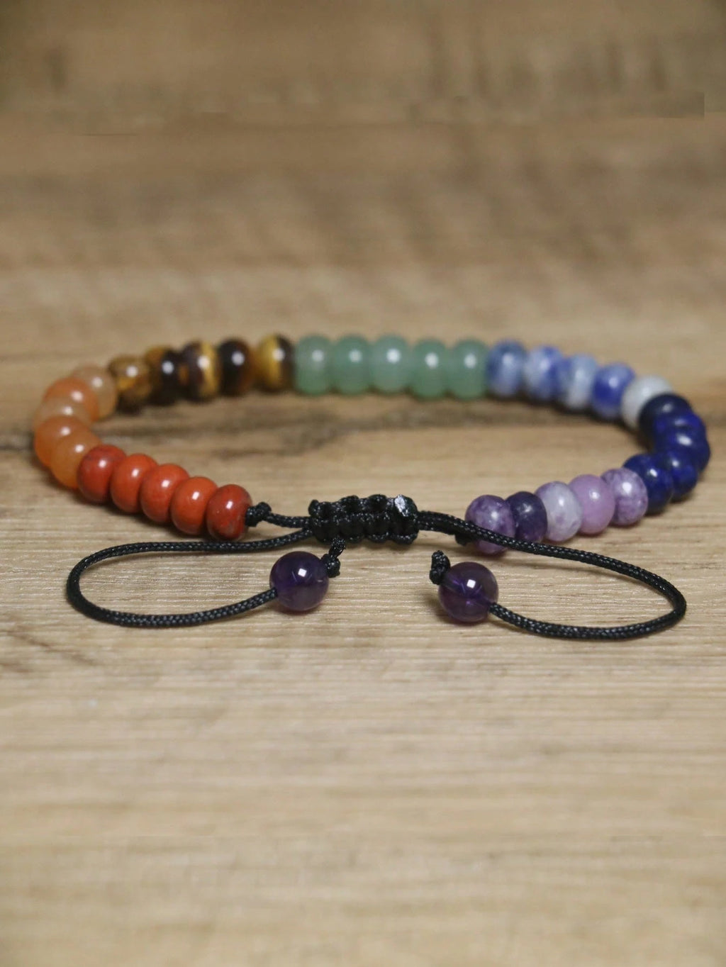 7 Chakra Adjustable Beaded Natural Gemstone Bracelet
