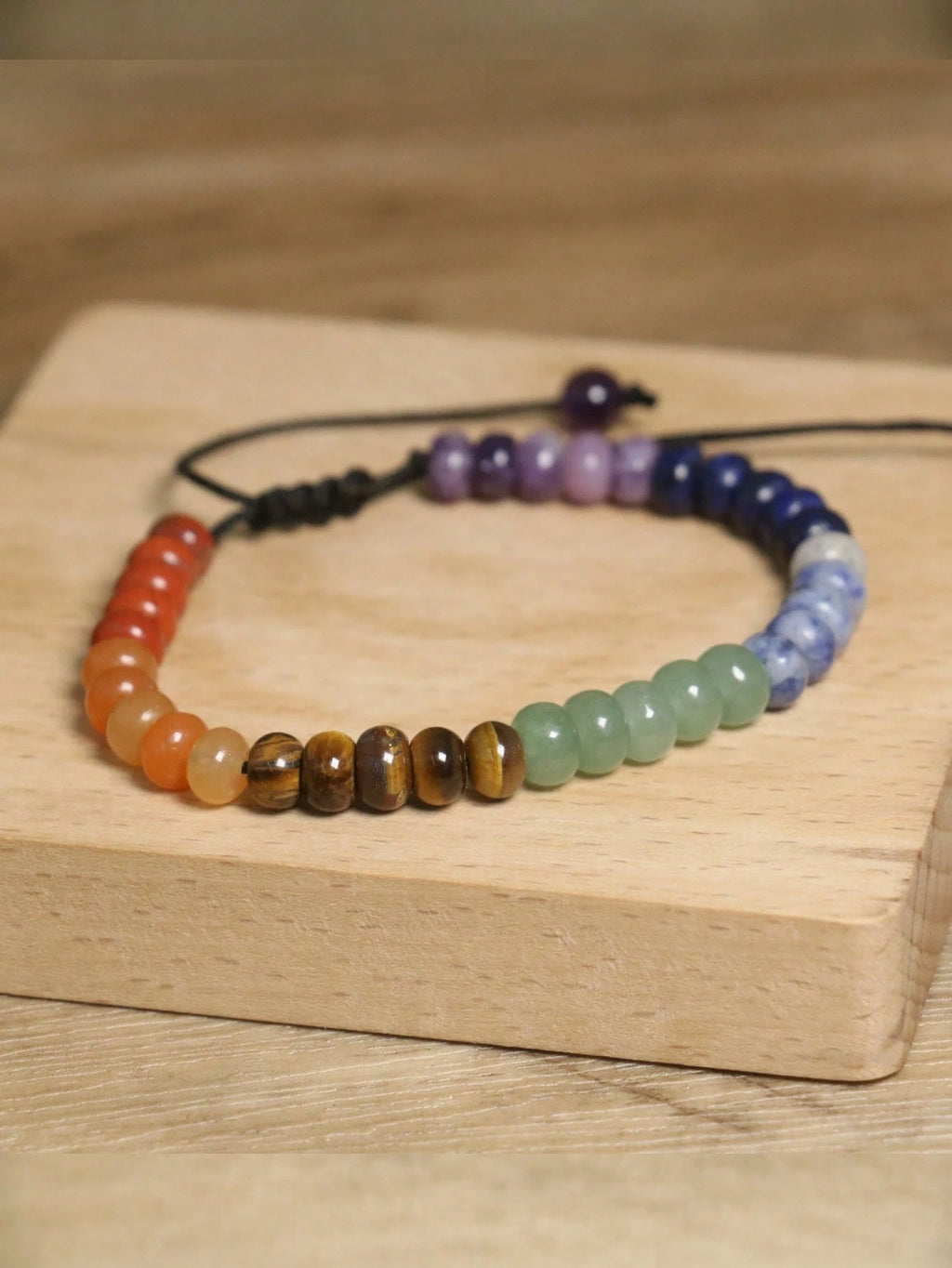 7 Chakra Adjustable Beaded Natural Gemstone Bracelet