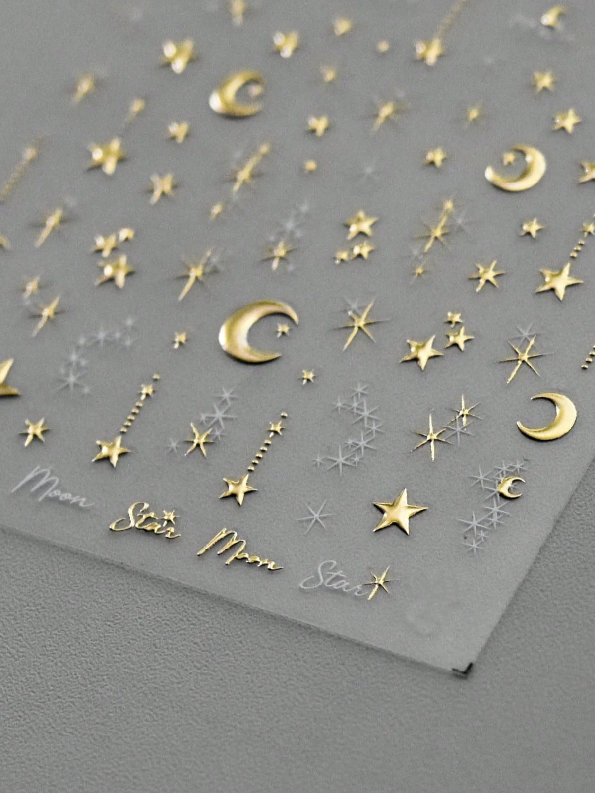 Gold Color Moon Starlight 3D Nail Art Stickers
