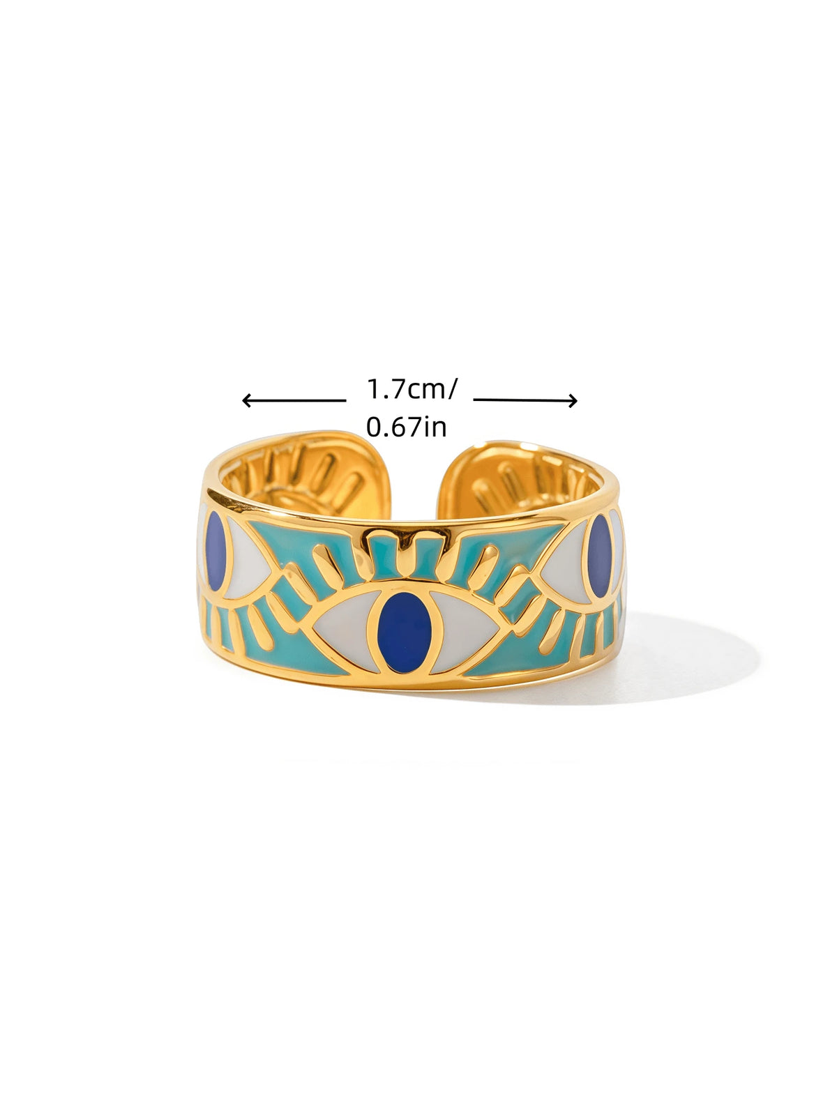 Women's 18K Gold Plated Stainless Steel Eye Ring