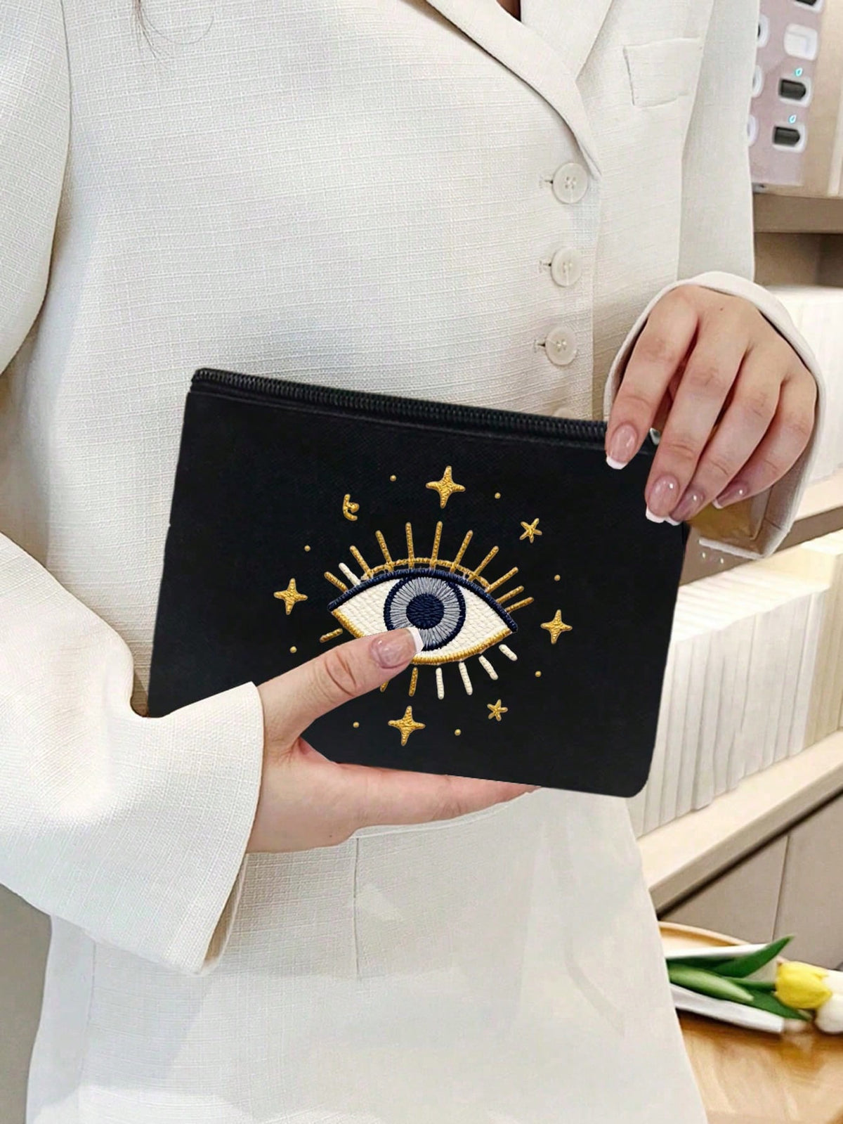 Women's Evil Eye Canvas Tote Bag Set
