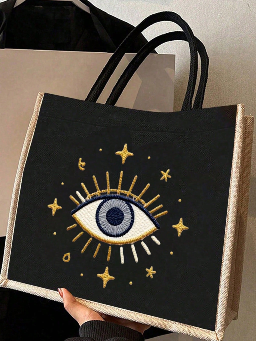 Women's Evil Eye Canvas Tote Bag Set