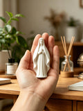 Mini White Virgin Mary Prayer Guardian Figurine
