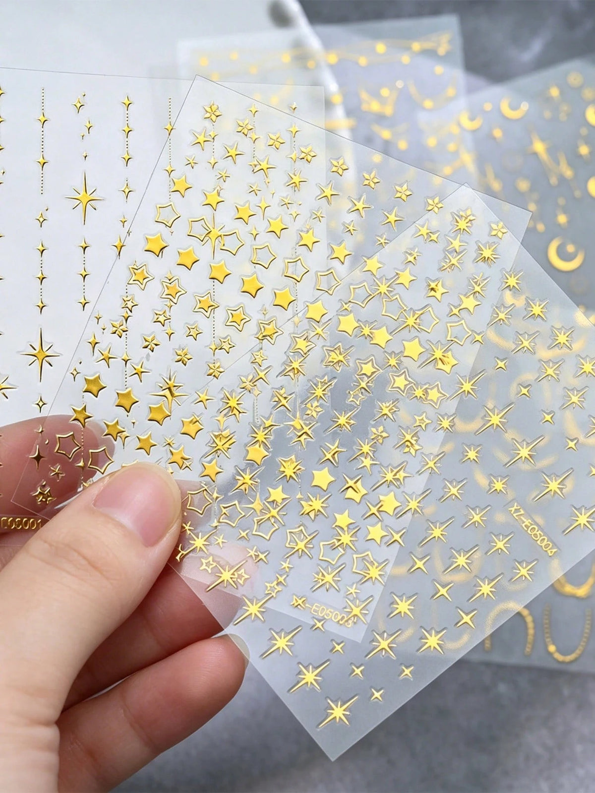 6pcs Star Moon Nail Art Stickers