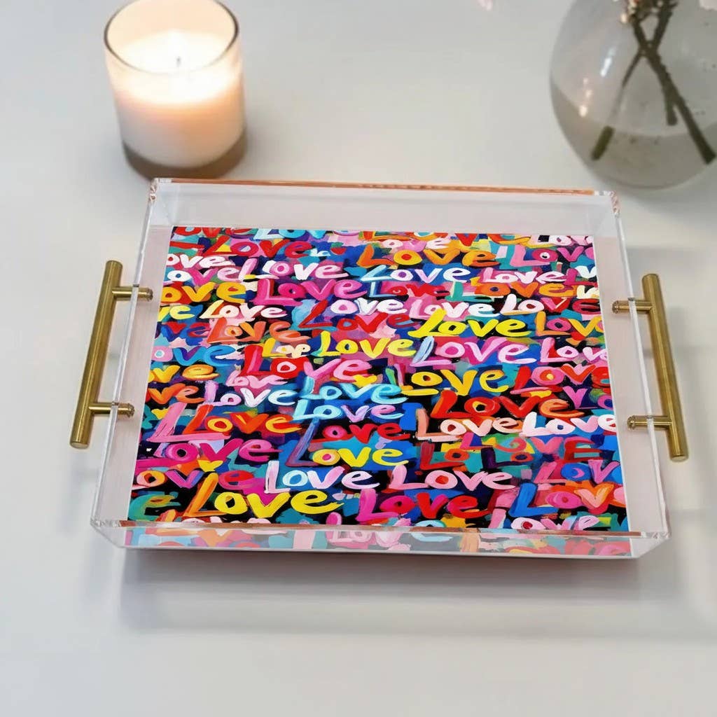 Love Graffiti Art Acrylic Tray - Serving Tray Decor