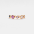 Multi-Stone Natural Crystal Band Ring in 925 Sterling Silver