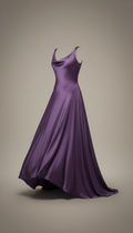Flowing silk-blend dress in deep spirit purple