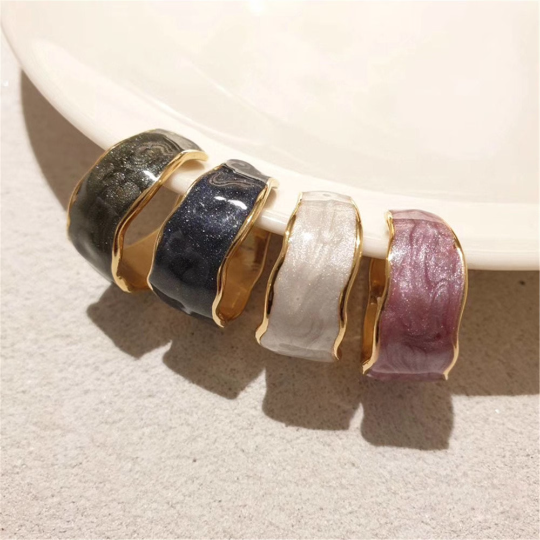 Colored Enamel Ring in Copper