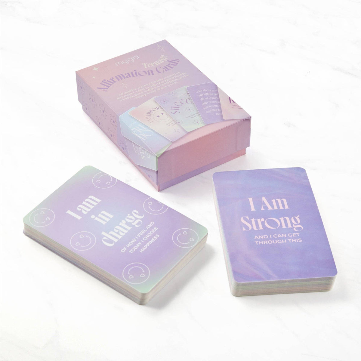 Myga Teenager Affirmation Cards – 60 Positive Mindset Cards for Teens
