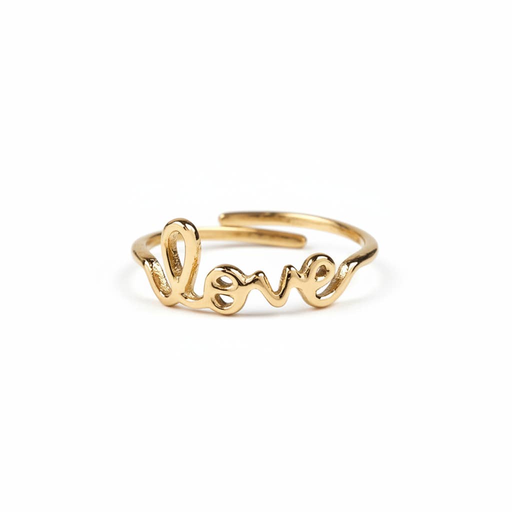 Love Stainless Steel Adjustable Ring