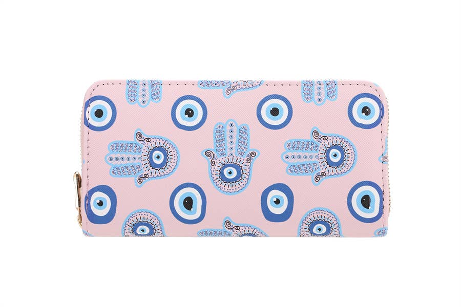 Ladies HAMSA EVIL EYE Ziparound Wallet Bag