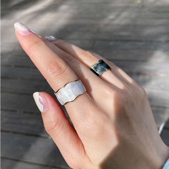 Colored Enamel Ring in Copper