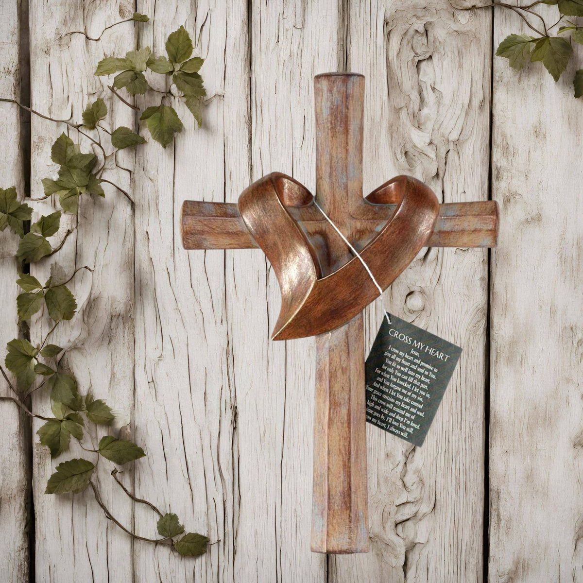 Jesus I Cross My Heart Wall Cross 11" High