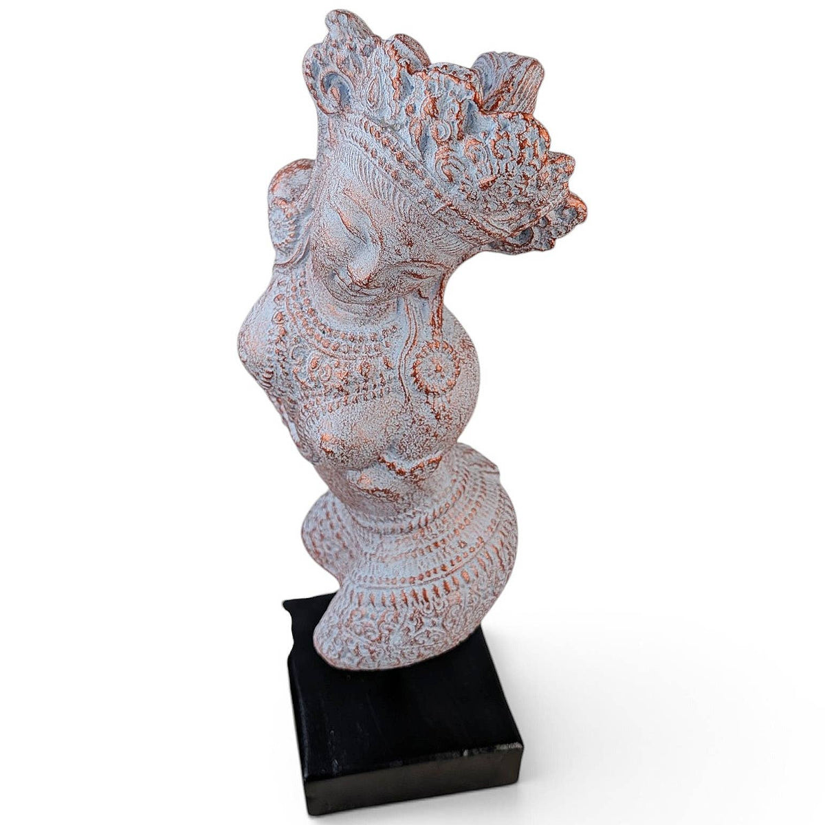 Hand-Carved Stone Tara Statue 16" High