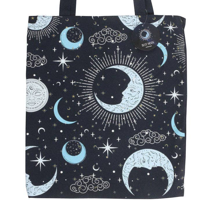 Blue Moon Print Tote Bag