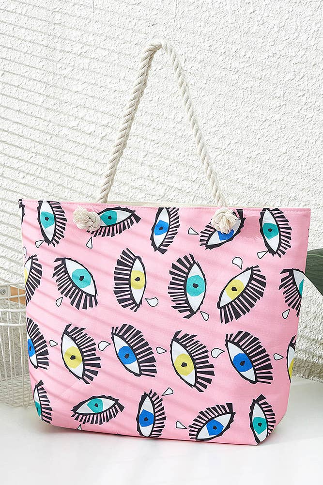 Third Eye Pattern Pink Tote Bag