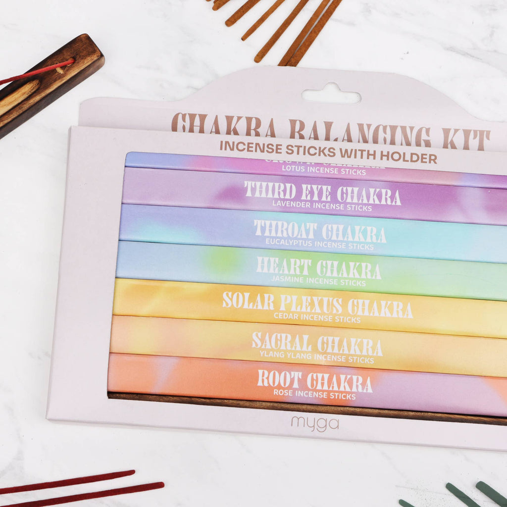7 Chakra Incense Set (7 Packages / 10 Sticks / Incense holder)