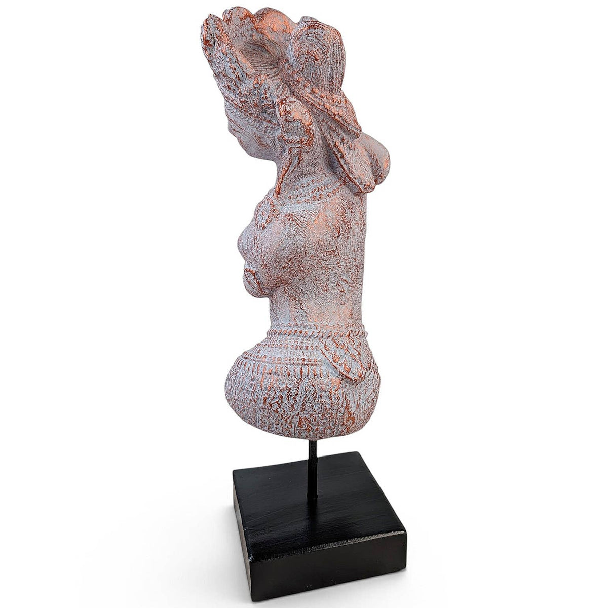 Hand-Carved Stone Tara Statue 16" High