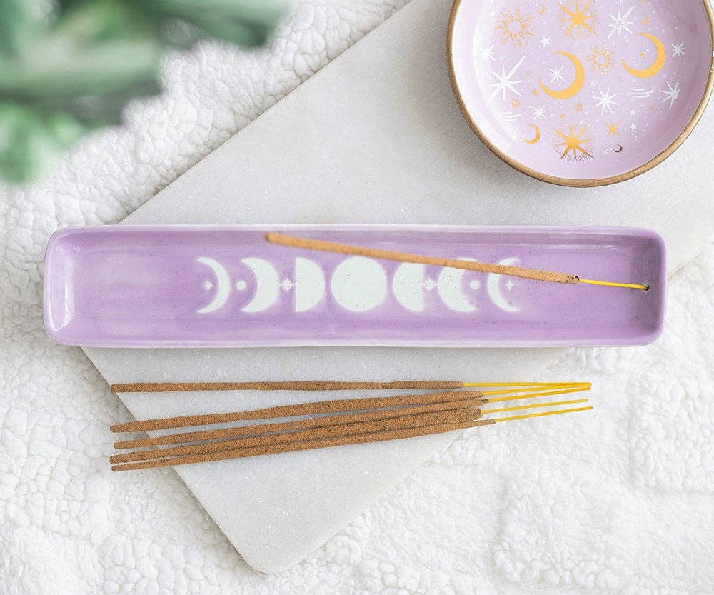 Purple Moon Phase Incense Ash Catcher
