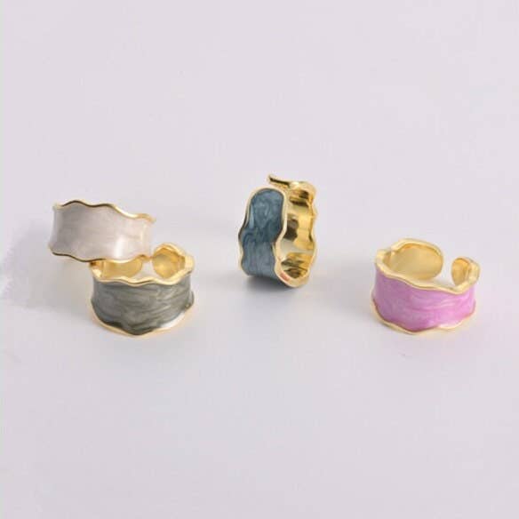 Colored Enamel Ring in Copper