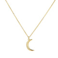 Gold Crescent Moon Pendant Necklace in 925 Sterling Silver