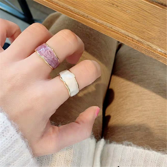 Colored Enamel Ring in Copper